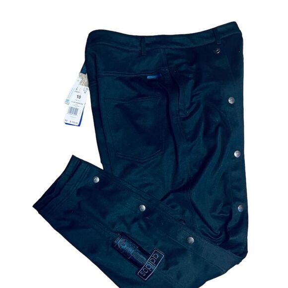 Adidas Club Adibreak Breakaway Snap Loose Fit Warmup Black Pants Women 10 NWT - Picture 12 of 16